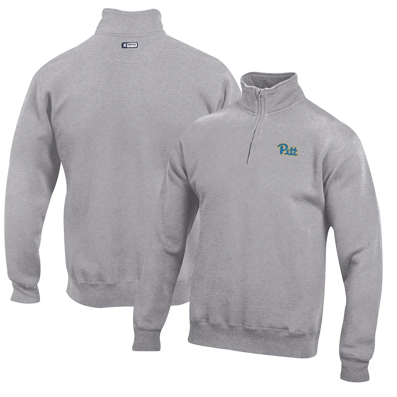 Men's Gray Pitt Panthers Big Cotton Quarter-Zip Pullover Sweatshirt