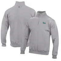 Men's Gray Pitt Panthers Big Cotton Quarter-Zip Pullover Sweatshirt