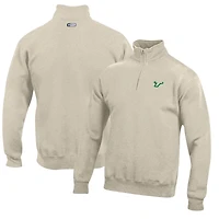 Men's Oatmeal South Florida Bulls Big Cotton Quarter-Zip Pullover Sweatshirt