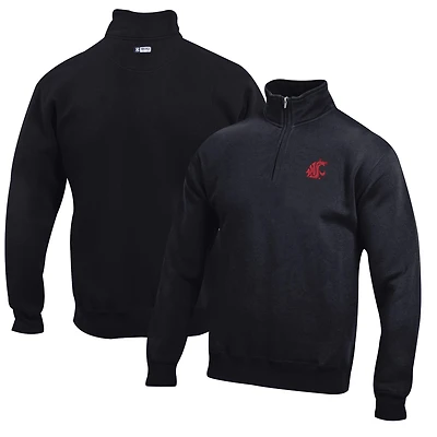 Men's Black Washington State Cougars Big Cotton Quarter-Zip Pullover Sweatshirt