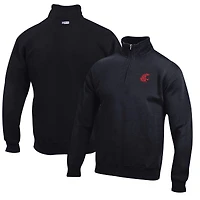 Men's Black Washington State Cougars Big Cotton Quarter-Zip Pullover Sweatshirt