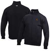 Men's Black Wyoming Cowboys Big Cotton Quarter-Zip Pullover Sweatshirt