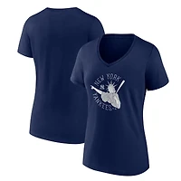 Women's Navy New York Yankees Hometown Collection Liberty Point V-Neck T-Shirt