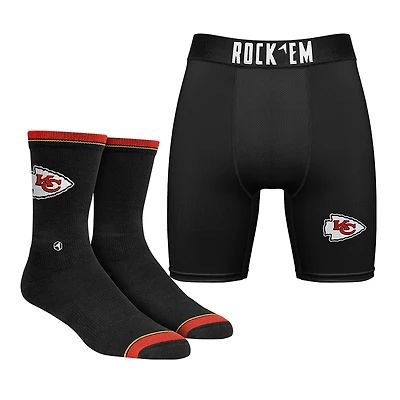 Men's Rock Em Socks Kansas City Chiefs Boxer Briefs and Socks Set