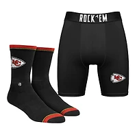 Men's Rock Em Socks Kansas City Chiefs Boxer Briefs and Socks Set