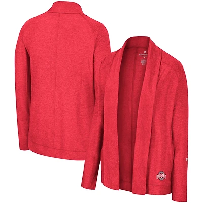 Women's Colosseum Scarlet Ohio State Buckeyes Morningside Cardigan Sweater