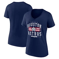 Women's Navy Houston Astros Americana Team V-Neck T-Shirt