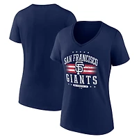 Women's Navy San Francisco Giants Americana Team V-Neck T-Shirt