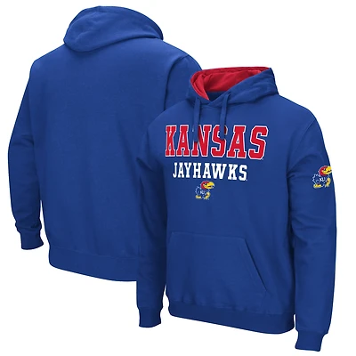 Men's Colosseum Royal Kansas Jayhawks Sunrise Pullover Hoodie