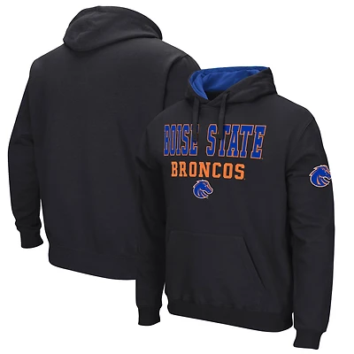 Men's Colosseum Black Boise State Broncos Sunrise Pullover Hoodie