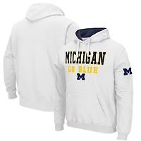 Men's Colosseum White Michigan Wolverines Sunrise Pullover Hoodie