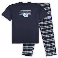 Men's Profile Navy North Carolina Tar Heels Big & Tall 2-Pack T-Shirt & Flannel Pants Set