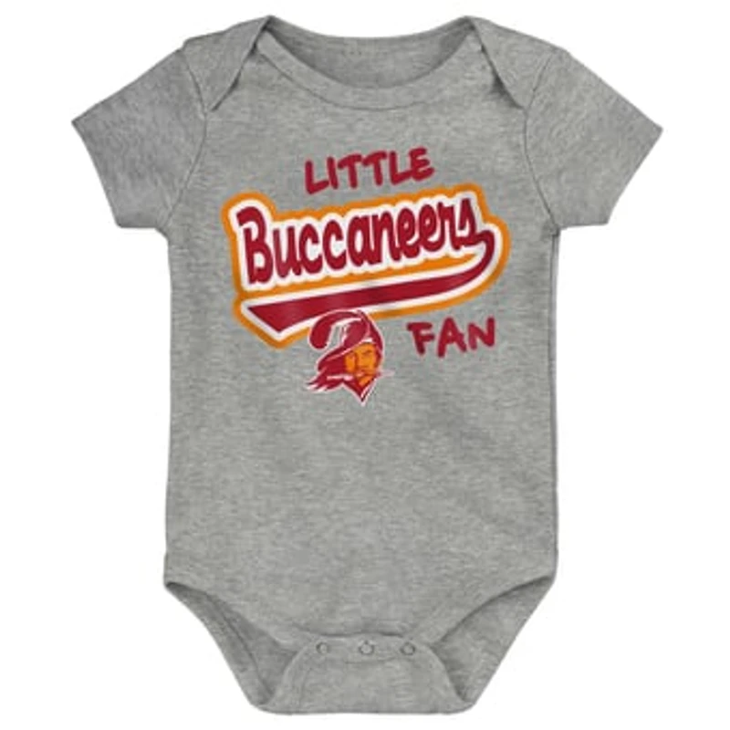 Newborn & Infant Heather Gray Tampa Bay Buccaneers Retro Little Baller Bodysuit