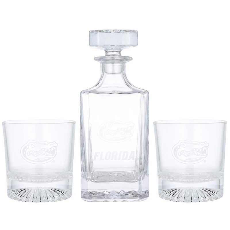 Florida Gators Three-Piece Decanter & Rocks Glasses Set
