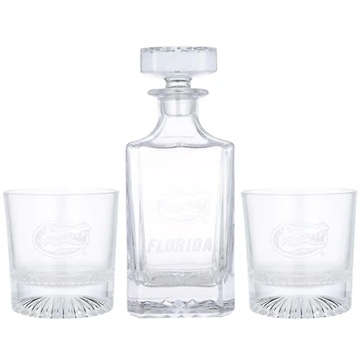 Florida Gators Three-Piece Decanter & Rocks Glasses Set
