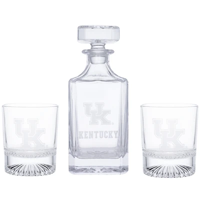 Kentucky Wildcats Three-Piece Decanter & Rocks Glasses Set