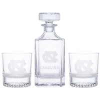 North Carolina Tar Heels Three-Piece Decanter & Rocks Glasses Set
