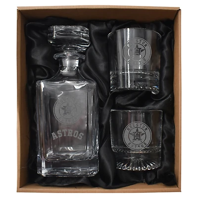 Houston Astros Three-Piece Decanter & Rocks Glasses Set