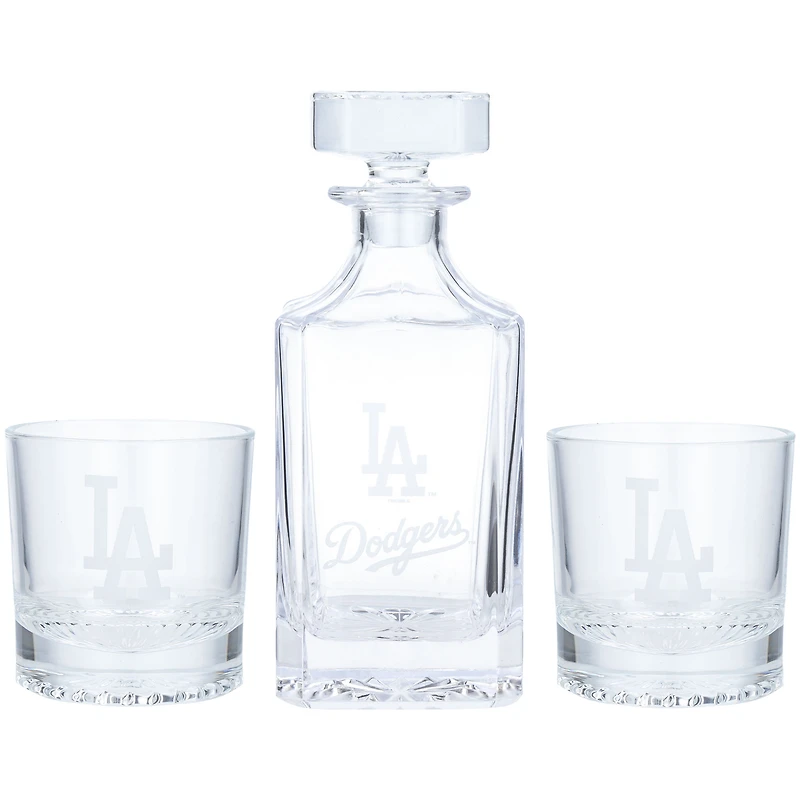 Los Angeles Dodgers Three-Piece Decanter & Rocks Glasses Set
