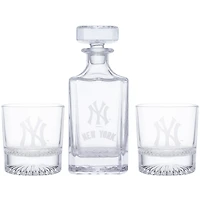 New York Yankees Three-Piece Decanter & Rocks Glasses Set