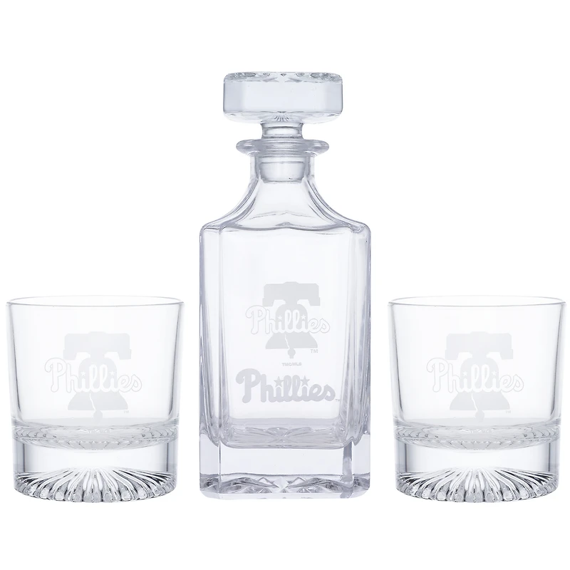 Philadelphia Phillies Three-Piece Decanter & Rocks Glasses Set