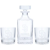 San Diego Padres Three-Piece Decanter & Rocks Glasses Set