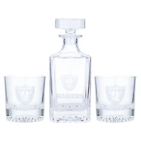 Las Vegas Raiders Three-Piece Decanter & Rocks Glasses Set
