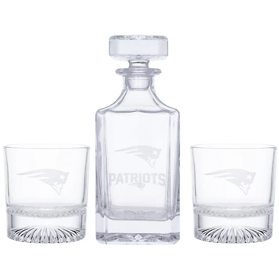 New England Patriots Three-Piece Decanter & Rocks Glasses Set