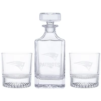 New England Patriots Three-Piece Decanter & Rocks Glasses Set