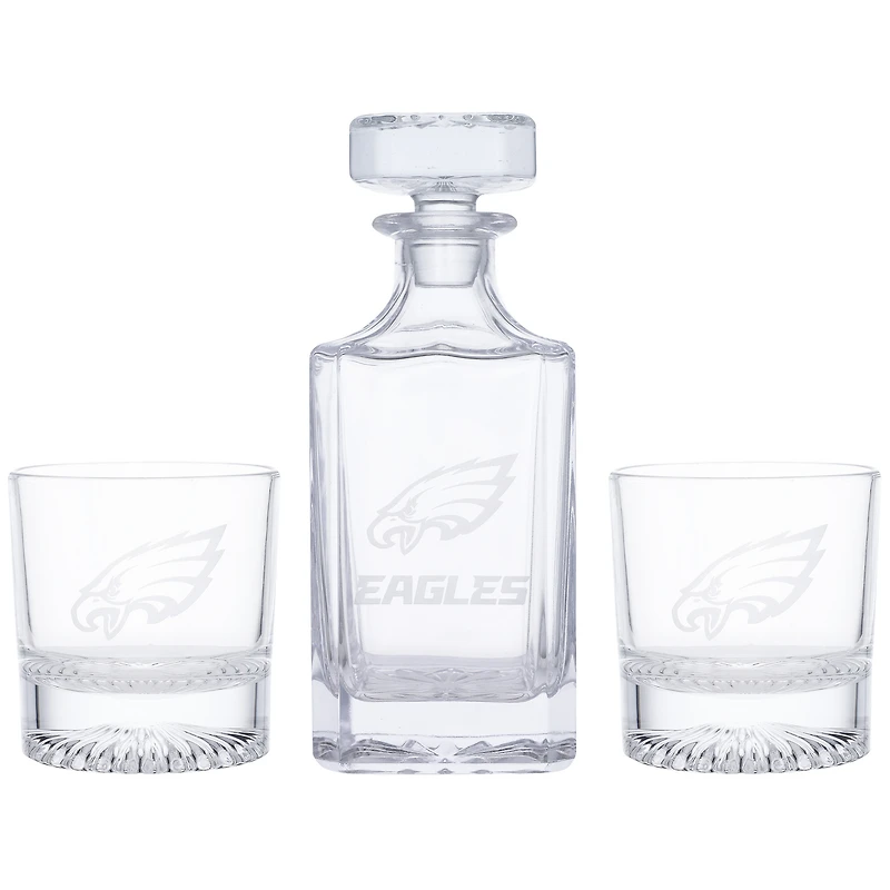 Philadelphia Eagles Three-Piece Decanter & Rocks Glasses Set