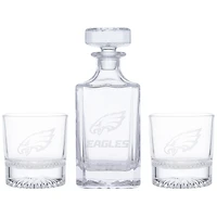 Philadelphia Eagles Three-Piece Decanter & Rocks Glasses Set