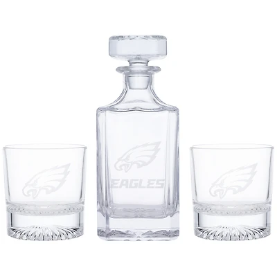 Philadelphia Eagles Three-Piece Decanter & Rocks Glasses Set