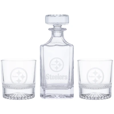 Pittsburgh Steelers Three-Piece Decanter & Rocks Glasses Set