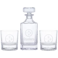 Pittsburgh Steelers Three-Piece Decanter & Rocks Glasses Set