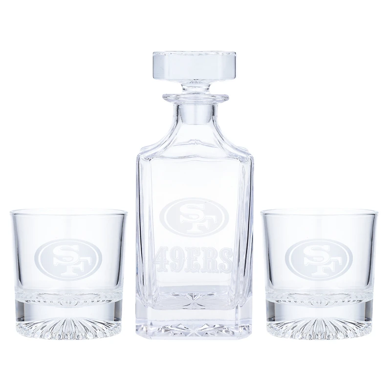 San Francisco 49ers Three-Piece Decanter & Rocks Glasses Set