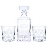 San Francisco 49ers Three-Piece Decanter & Rocks Glasses Set