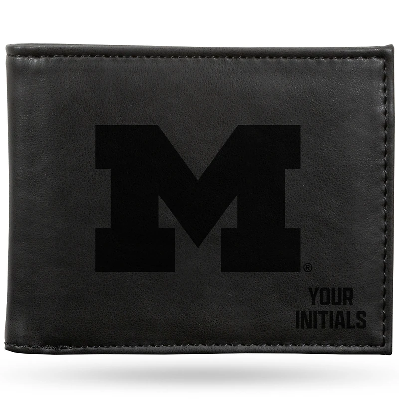 Black Michigan Wolverines Personalized Billfold Wallet