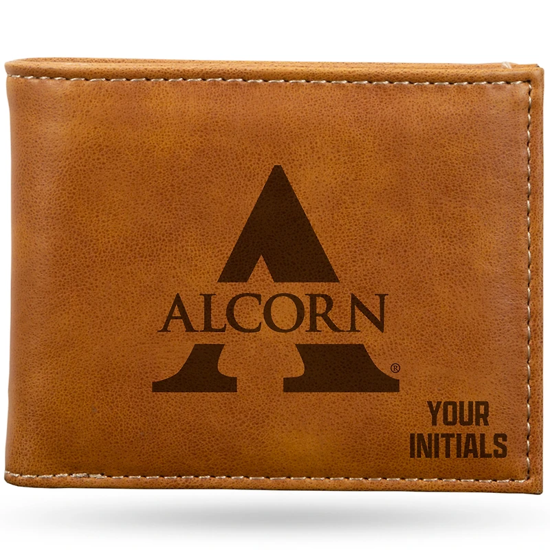 Brown Alcorn State Braves Personalized Billfold Wallet