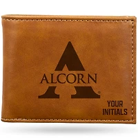 Brown Alcorn State Braves Personalized Billfold Wallet
