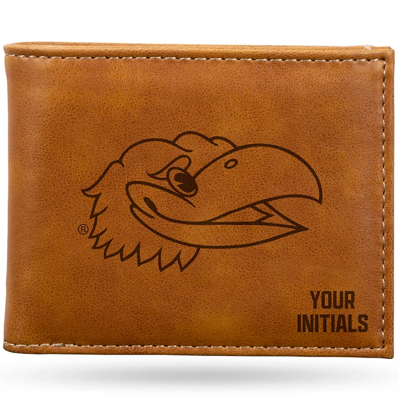 Brown Kansas Jayhawks Personalized Billfold Wallet