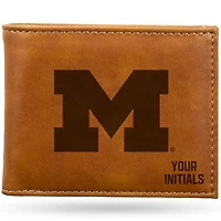 Brown Michigan Wolverines Personalized Billfold Wallet