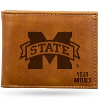 Brown Mississippi State Bulldogs Personalized Billfold Wallet