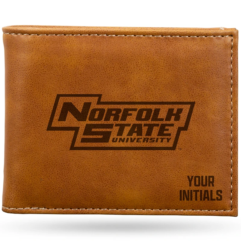 Brown Norfolk State Spartans Personalized Billfold Wallet