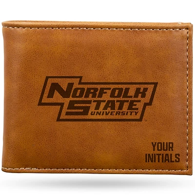 Brown Norfolk State Spartans Personalized Billfold Wallet