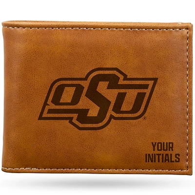 Brown Oklahoma State Cowboys Personalized Billfold Wallet