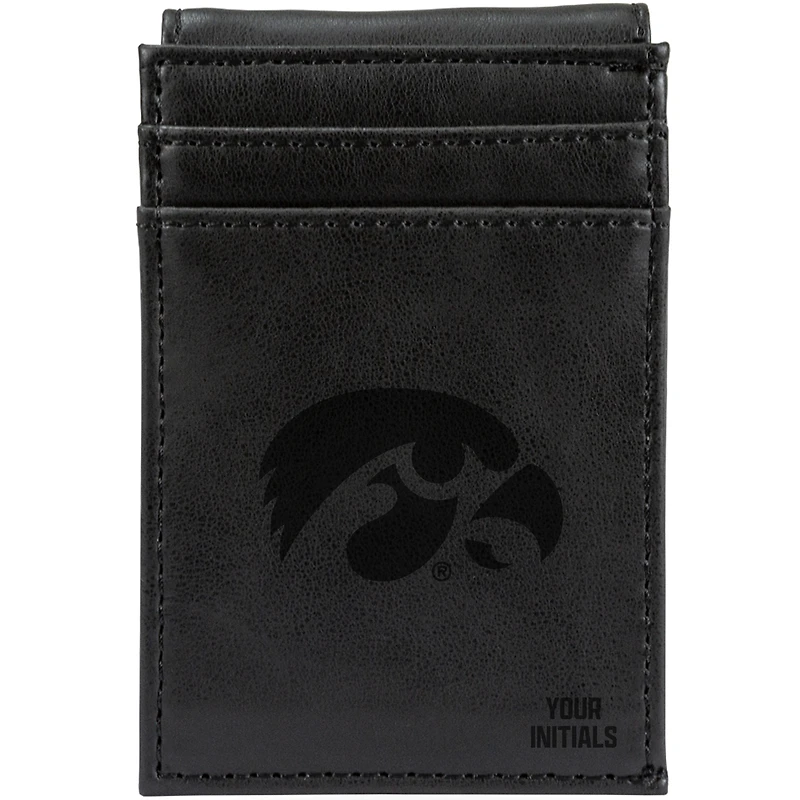 Black Iowa Hawkeyes Personalized Front Pocket Wallet