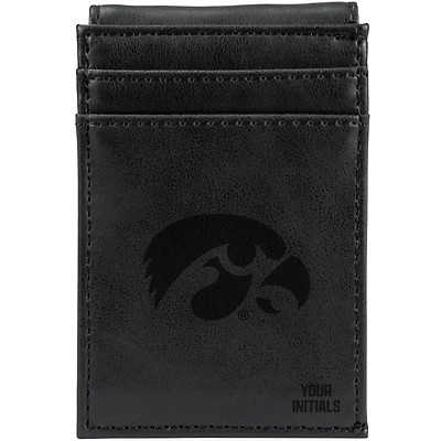 Black Iowa Hawkeyes Personalized Front Pocket Wallet
