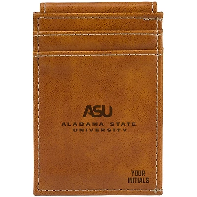Brown Alabama State Hornets Personalized Front Pocket Wallet