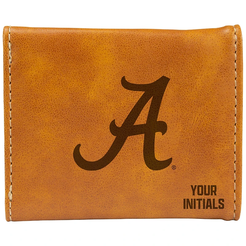 Brown Alabama Crimson Tide Personalized Trifold Wallet