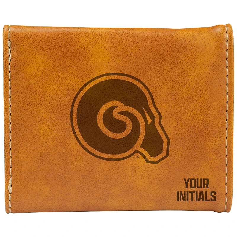 Brown Albany State Golden Rams Personalized Trifold Wallet